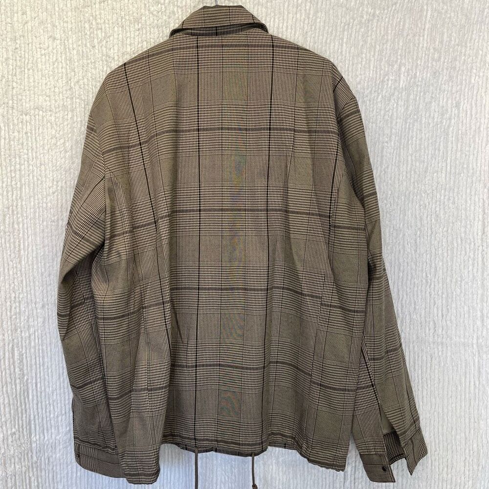 Azul by Moussy Black White Rayon Blend Long Sleeve Plaid Snap Jacket Size Large - Picture 5 of 10